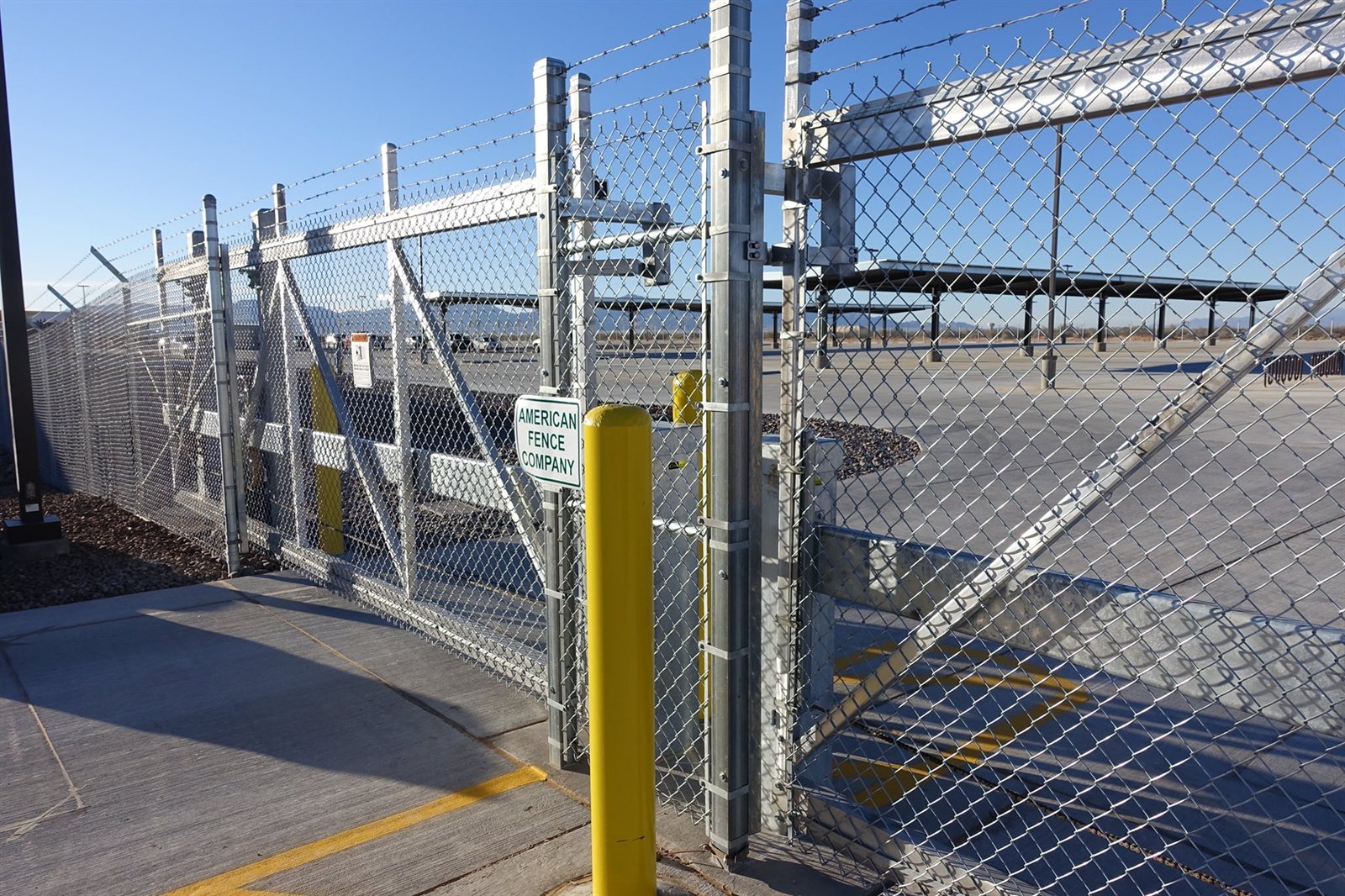 Completed commercial fence installation in Las Vegas