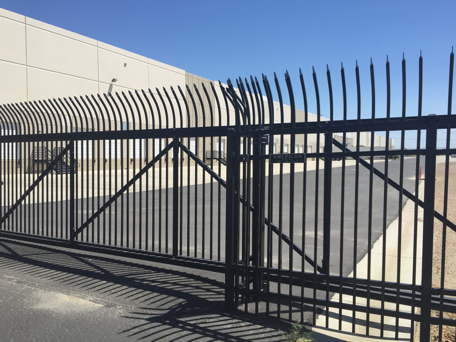 Completed commercial fence installation by American Fence Company