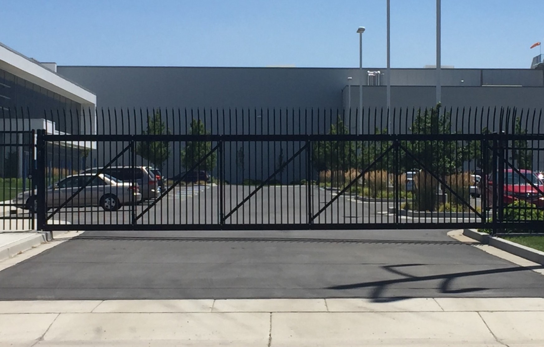 Completed commercial fence installation by American Fence Company